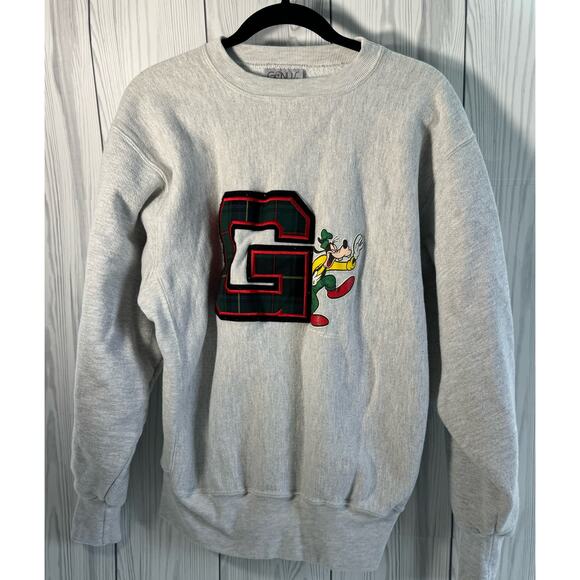 Vintage Disney Goofy Crewneck Sweatshirt Blue Sz Large Made in USA  GENUS Tag - Picture 1 of 9